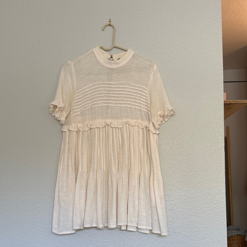 Free People Cream Mini Dress